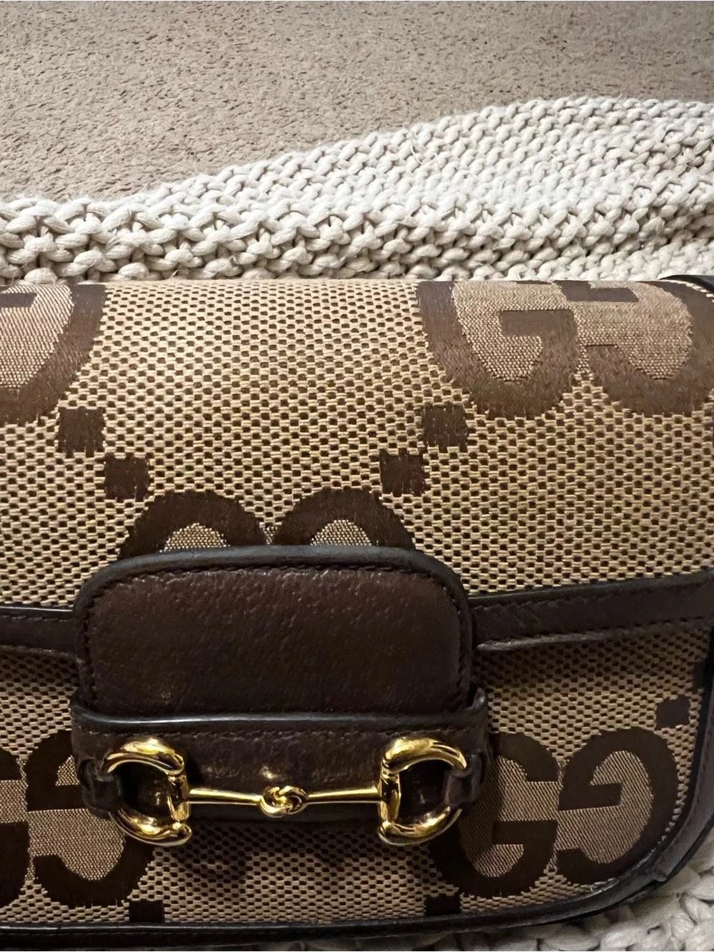 Gucci Monogram Jumbo GG Horsebit 1955 Crossbody Bag - Picture 5 of 16